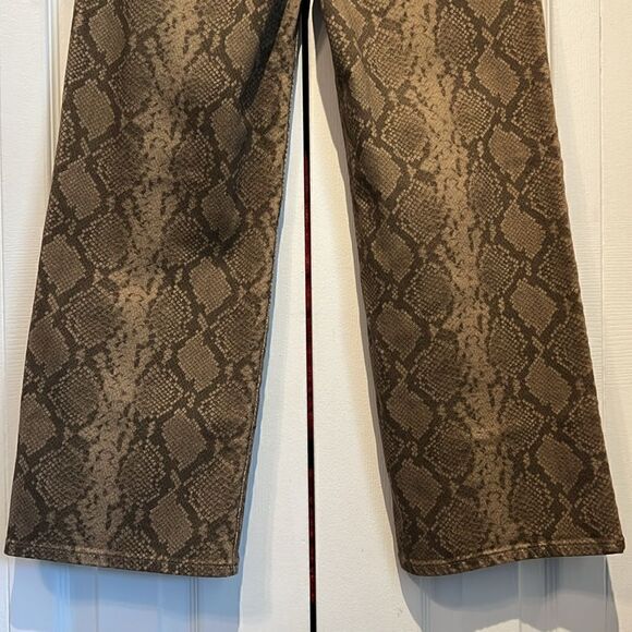Adriano Goldschmied “Etta” Snake Print High Rise Wide Leg in Sepia Brown Size 25 - Picture 8 of 13